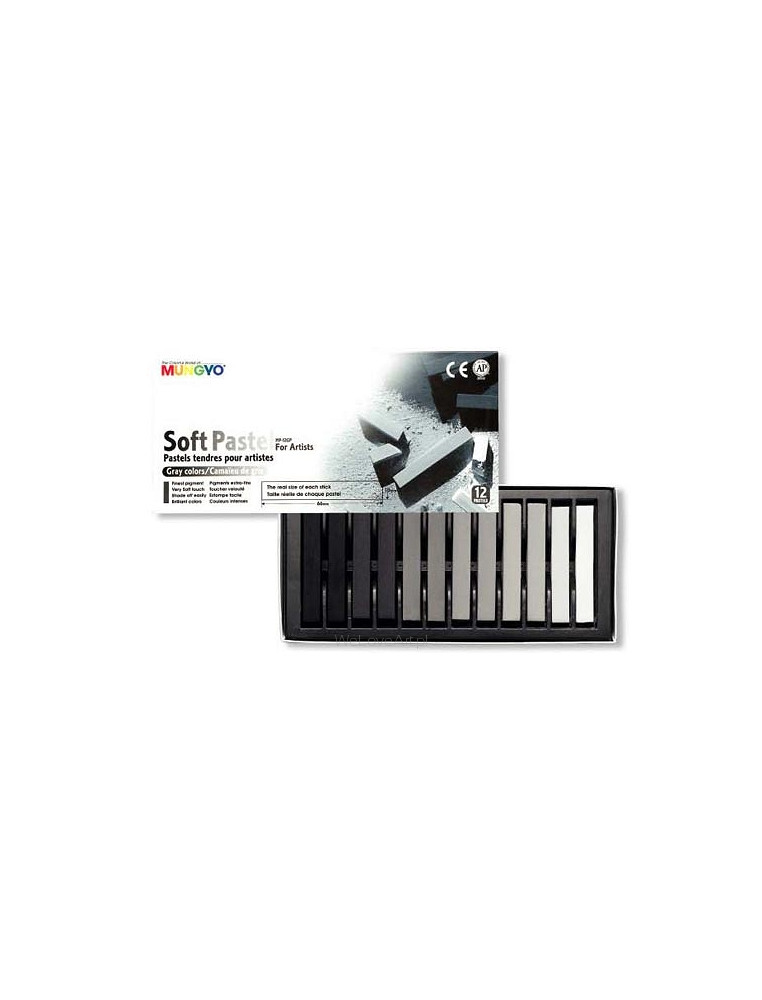 Gray dry pastels, set of 12 Mungyo pieces