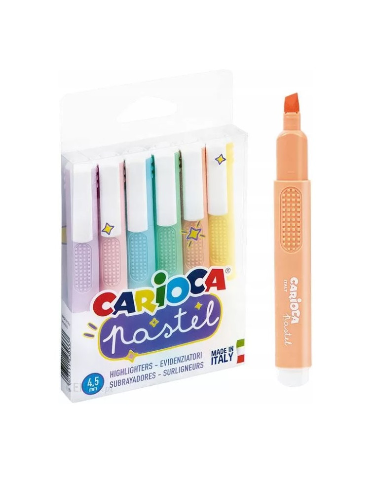 Zakreślacze pastelowe Carioca 6 kolorów