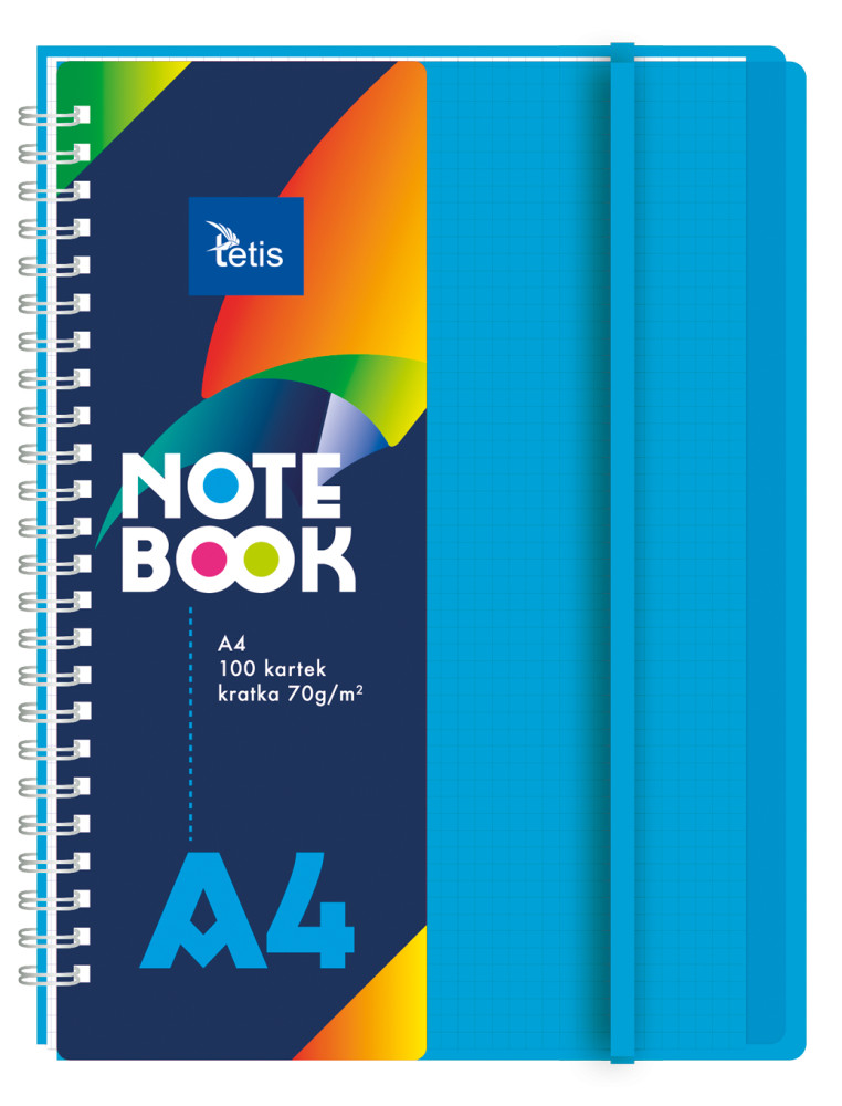 A4 blue circular notebook with PP binding