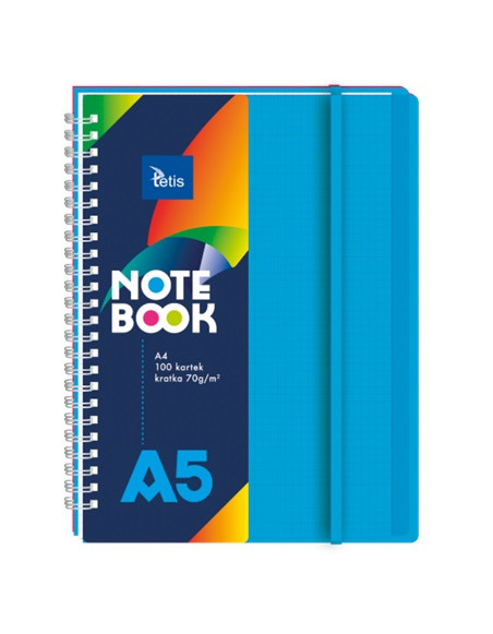 A5 blue circular notebook with PP binding