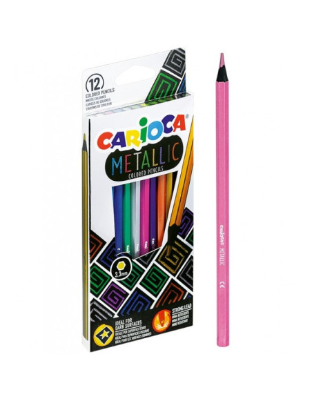 Kredki Carioca ołówkowe metaliczne 12 kolorów