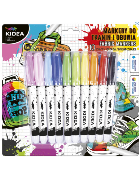 Fabric and footwear markers 10 colors kidea