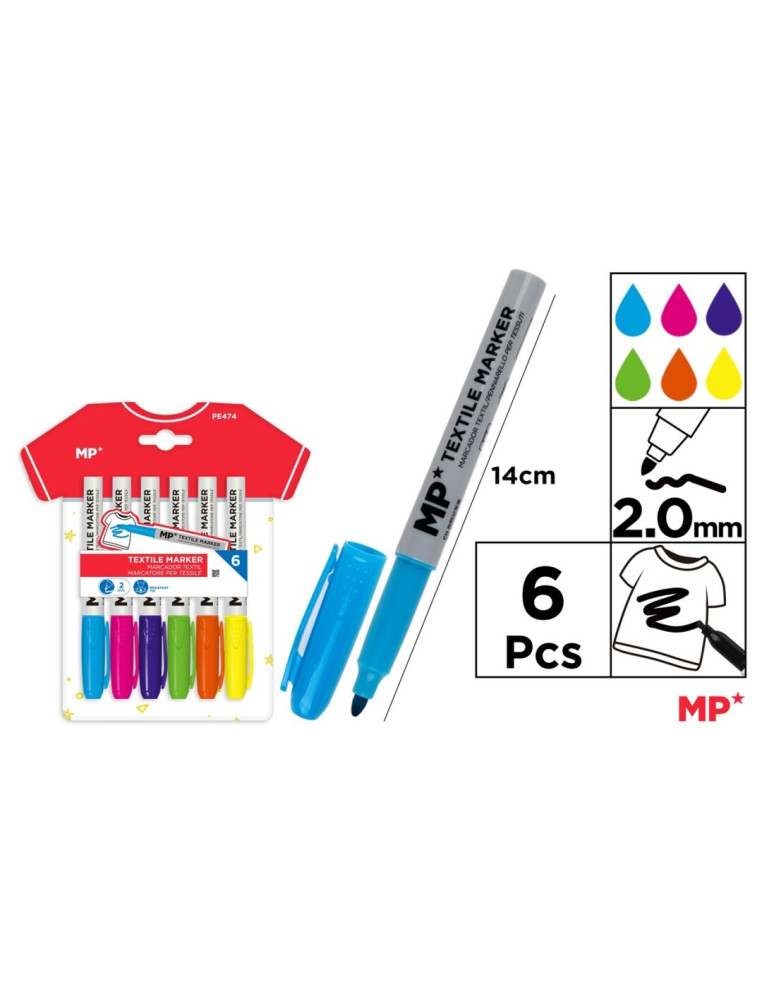 Fabric markers 6 colors MP
