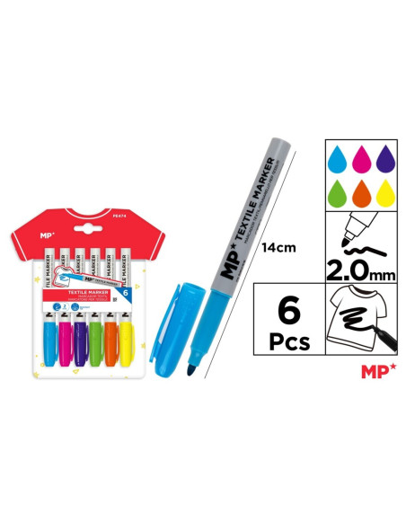 Fabric markers 6 colors MP
