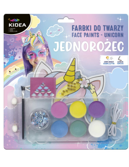 Unicorn kidea face paints set