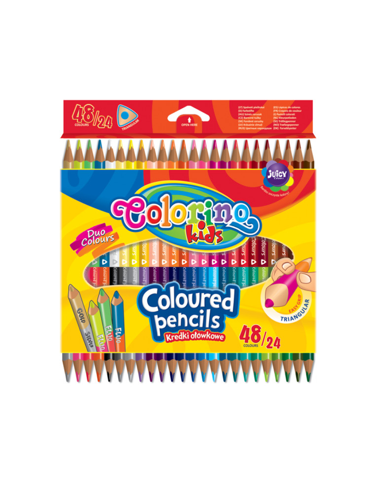 Two-color triangular crayons 18pcs/ 36 col.