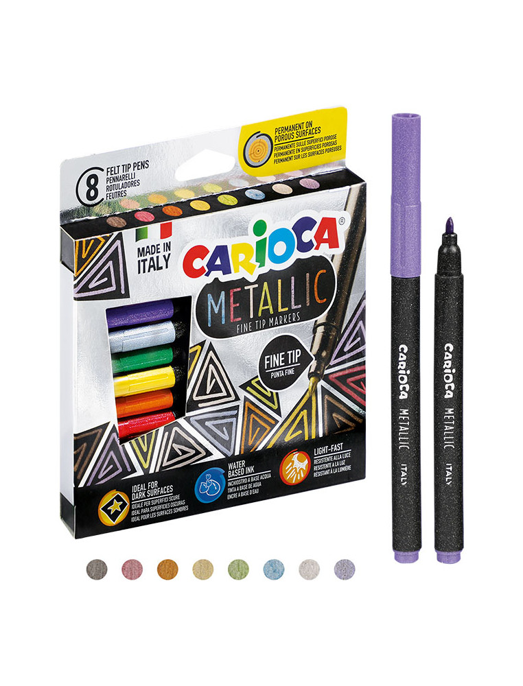 Pisaki carioca metaliczne 8 kolorów