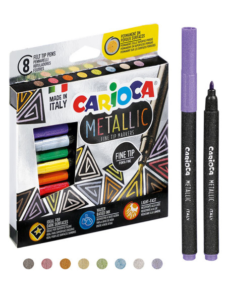 Pisaki carioca metaliczne 8 kolorów