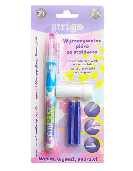 STRIGO erasable pen with a pink nib