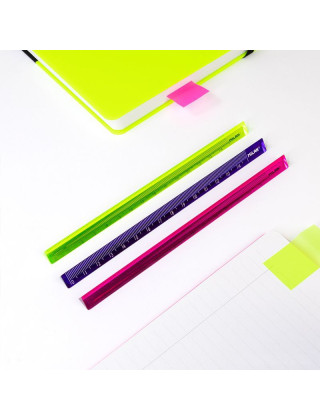 Acid ruler, plastic, triangular, colorful, 15 cm